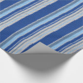 Gift Wrap - Gehaakte in blauwe strepen Cadeaupapier (Hoek)