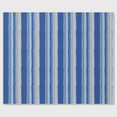 Gift Wrap - Gehaakte in blauwe strepen Cadeaupapier (Vlak)