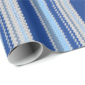 Gift Wrap - Gehaakte in blauwe strepen Cadeaupapier (Rol Hoek)
