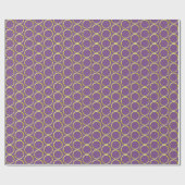 Gift Wrap - Gele Ringen op Paars Cadeaupapier (Vlak)