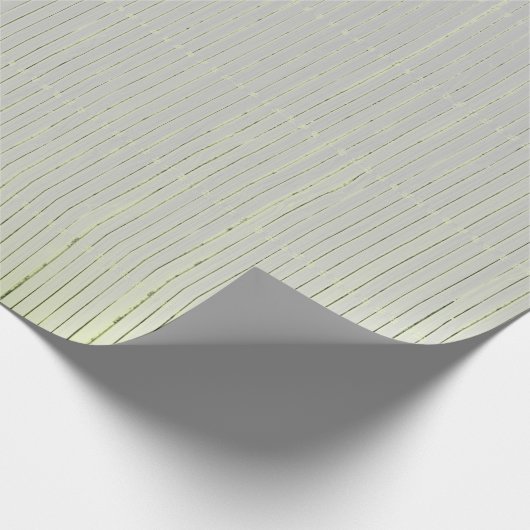GIFT WRAP GRAY EN GROENE GEFUNSTE STRIPS CADEAUPAPIER (Hoek)
