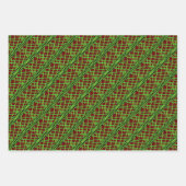 Gift Wrap Green Weave w/ Red Background Inpakpapier Vel (Voorkant 2)