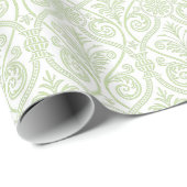 Gift Wrap Groen-White Damask Cadeaupapier (Rol Hoek)