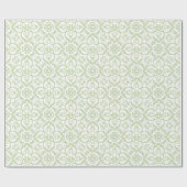 Gift Wrap Groen-White Damask Cadeaupapier (Vlak)