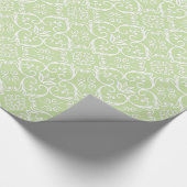 Gift Wrap Groen-White Damask Cadeaupapier (Hoek)