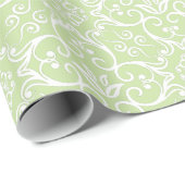 Gift Wrap Groen-White Damask Cadeaupapier (Rol Hoek)
