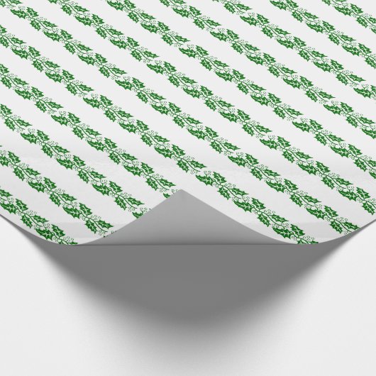 Gift Wrap - Holly Leaves Cadeaupapier (Hoek)