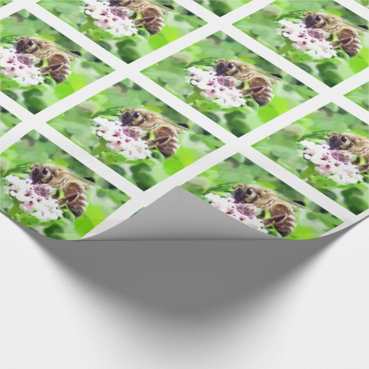 Gift Wrap - Honingbijen op klaver Cadeaupapier (Hoek)