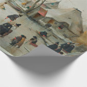 GIFT-WRAP "ICE SKING IN A VILLAGE" CADEAUPAPIER (Hoek)