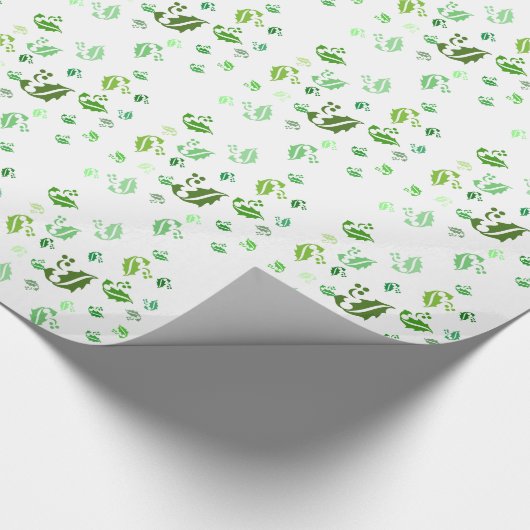 Gift Wrap - Jumked Holly Leaves Cadeaupapier (Hoek)