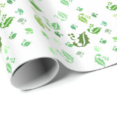 Gift Wrap - Jumked Holly Leaves Cadeaupapier (Rol Hoek)