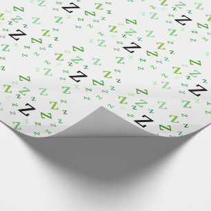 Gift Wrap - Jumked Letters in Green Cadeaupapier