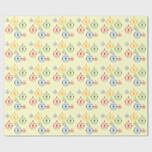 Gift Wrap - Kerstsieraden Cadeaupapier (Vlak)