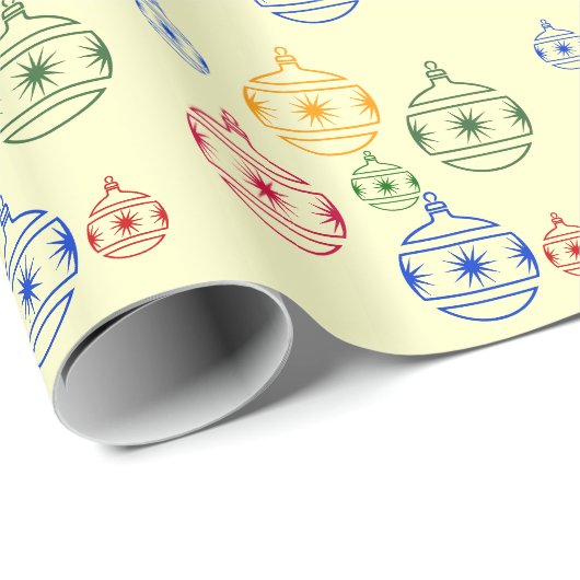 Gift Wrap - Kerstsieraden Cadeaupapier (Rol Hoek)