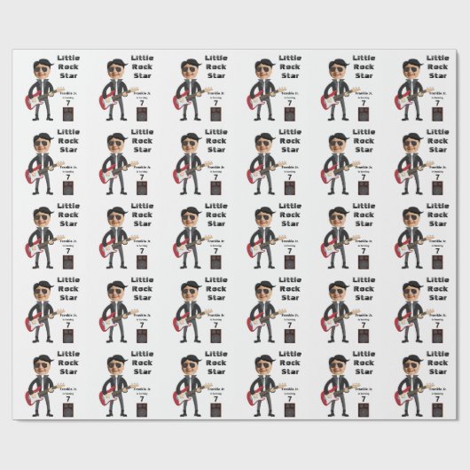 Gift Wrap Kinderen Guitar Birthday Cadeaupapier (Vlak)