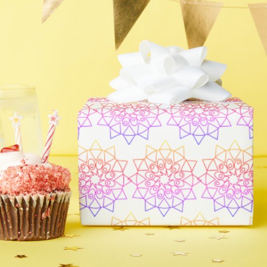 Gift Wrap - Mandala Overzicht in de Kleuren van he Cadeaupapier (Verjaardagsfeest)