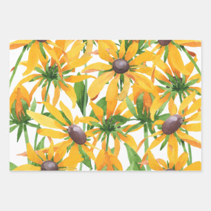 Gift Wrap met Black-Eyed Susan Floral Design Inpakpapier Vel
