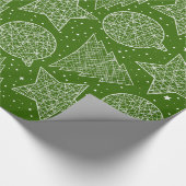 Gift Wrap met groen en wit kerstpatroon Cadeaupapier (Hoek)