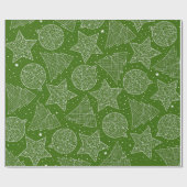 Gift Wrap met groen en wit kerstpatroon Cadeaupapier (Vlak)