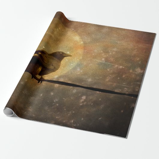 Gift Wrap-Mischievous Crow Cadeaupapier (Uitgerold)