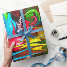 Gift Wrap Paper Colorful Melding M&Ms Design