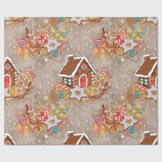 Gift Wrap paper van ontbijtkoek Cadeaupapier (Vlak)