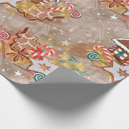 Gift Wrap paper van ontbijtkoek Cadeaupapier (Hoek)
