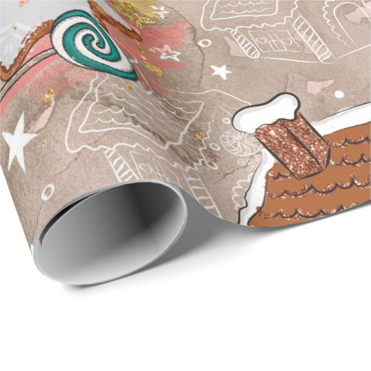 Gift Wrap paper van ontbijtkoek Cadeaupapier (Rol Hoek)