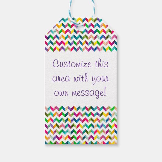 Gift Wrap - Rainbow Chevron Pattern (1) Cadeaulabel (Voorkant)