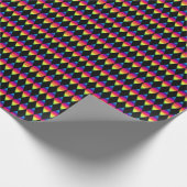Gift Wrap - Rainbow Diamonds op Black Cadeaupapier (Hoek)