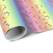 Gift Wrap - Regelboog met gekleurde Stippen Cadeaupapier (Rol Hoek)