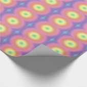 Gift Wrap - Regenboogcirkels met Blauw Cadeaupapier (Hoek)
