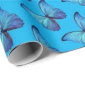 Gift Wrap Roll Blauwe Morpho Vlinders Cadeaupapier (Rol Hoek)