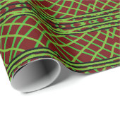 Gift Wrap Roll Groen Weave Over Rood Cadeaupapier (Rol Hoek)