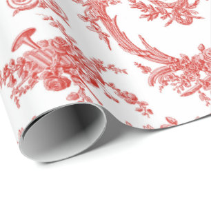 Gift Wrap Roll in Marie Toile aardbei2 Cadeaupapier