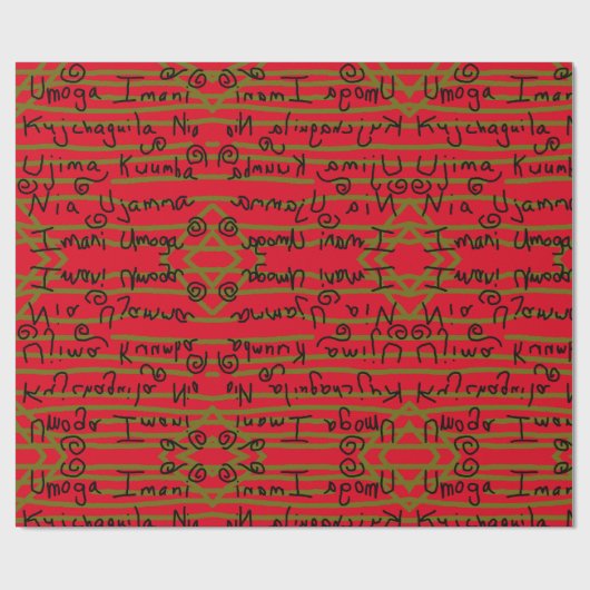 Gift Wrap Roll Kwanzaa Principles Cadeaupapier (Vlak)