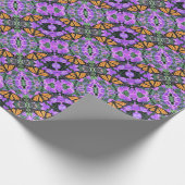 Gift Wrap Roll Monarchs op Paarse Asters Cadeaupapier (Hoek)