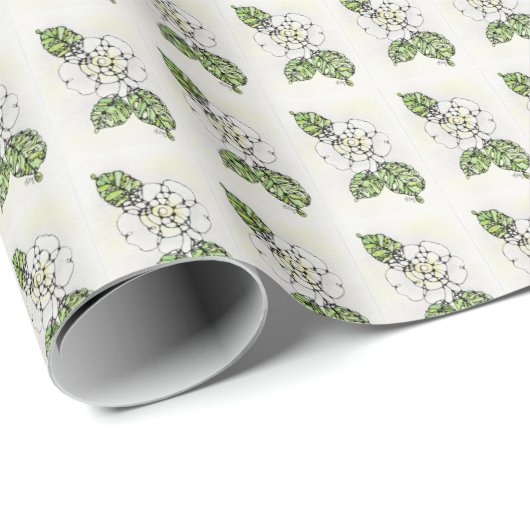 Gift Wrap Roll - NGA Waterverf White Gardenia Cadeaupapier (Rol Hoek)