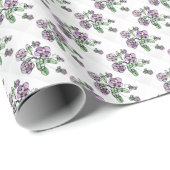 Gift Wrap Roll - Paarse Pansies - NGA-Waterverf Cadeaupapier (Rol Hoek)