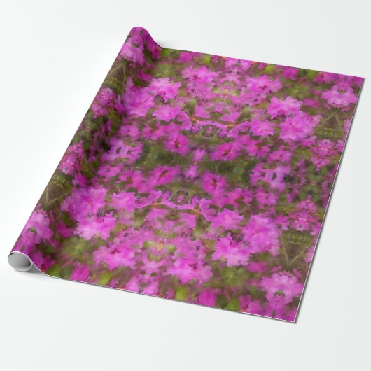Gift Wrap Roll Paarse Rhododendrons Cadeaupapier (Uitgerold)
