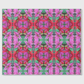 Gift Wrap Roll Pink & Rode Poinsettias Cadeaupapier (Vlak)