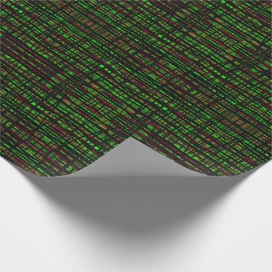 Gift Wrap Roll Rood, Groen, Zwart Abstract Lijnen  Cadeaupapier (Hoek)