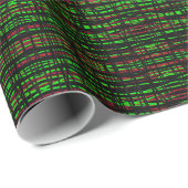 Gift Wrap Roll Rood, Groen, Zwart Abstract Lijnen Cadeaupapier (Rol Hoek)