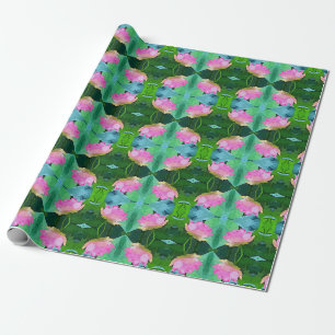 Gift Wrap Roll Roze Waterverf Lotus Cadeaupapier