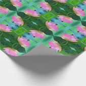 Gift Wrap Roll Roze Waterverf Lotus Cadeaupapier (Hoek)