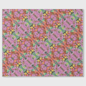 Gift Wrap Roll SG Rood & Roze Poinsettias Cadeaupapier (Vlak)