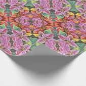 Gift Wrap Roll SG Rood & Roze Poinsettias Cadeaupapier (Hoek)