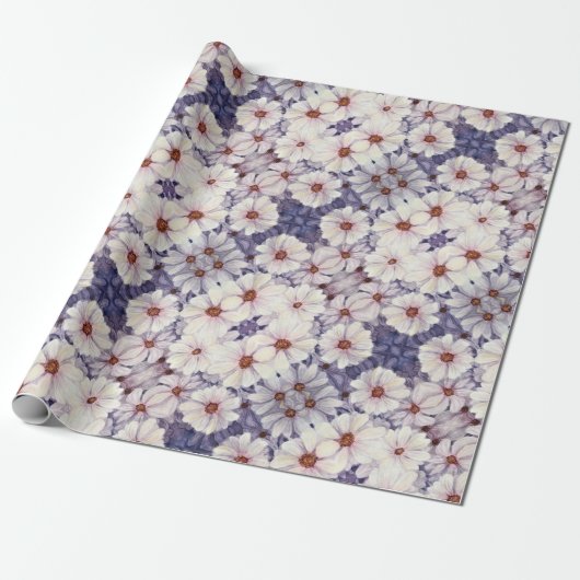Gift Wrap Roll Witte Afrikaanse madeliefjes Cadeaupapier (Uitgerold)