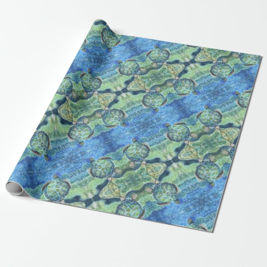 Gift Wrap Roll Zee Schildpad #2 Cadeaupapier (Uitgerold)