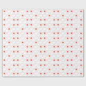 Gift Wrap - Rood hart in rijen Cadeaupapier (Vlak)